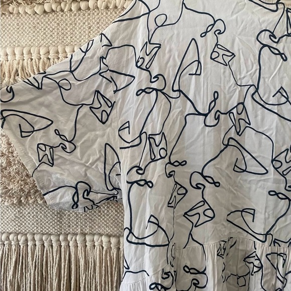 ASOS Curve White and Black Midi Dress - Picture 2 of 3